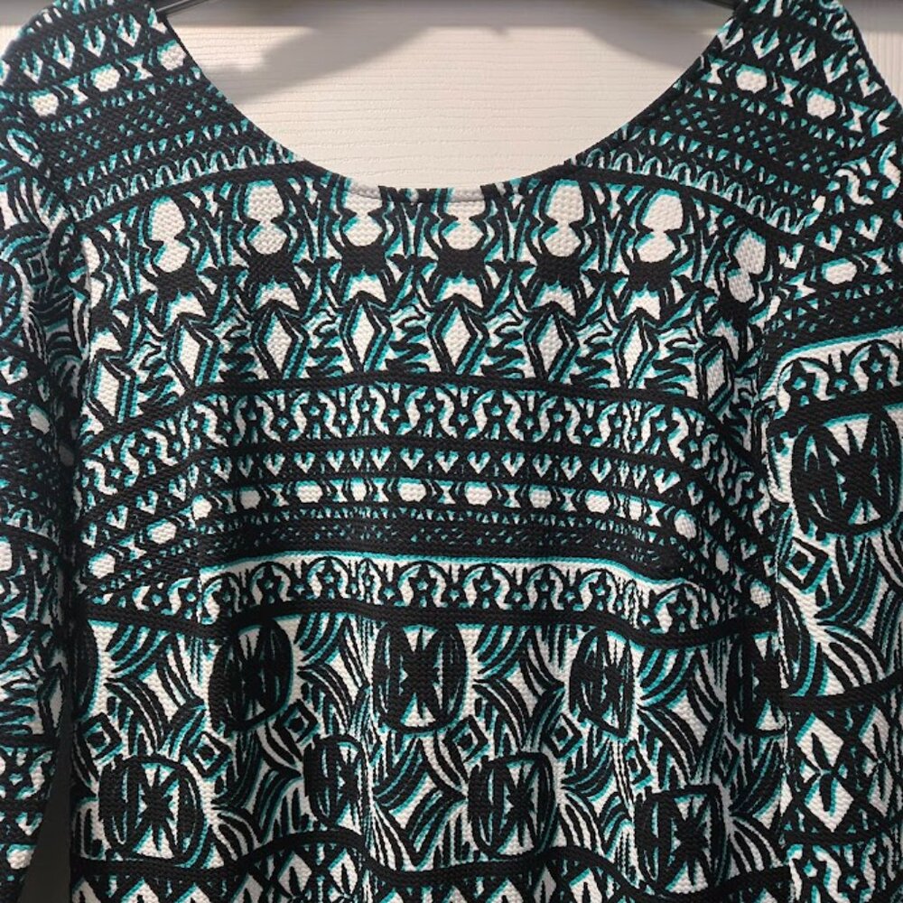 Cato abstract tribal 3/4 sleeve midi dress - Picture 3 of 7